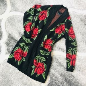 Cynthia Rowley Rose Print Cardigan